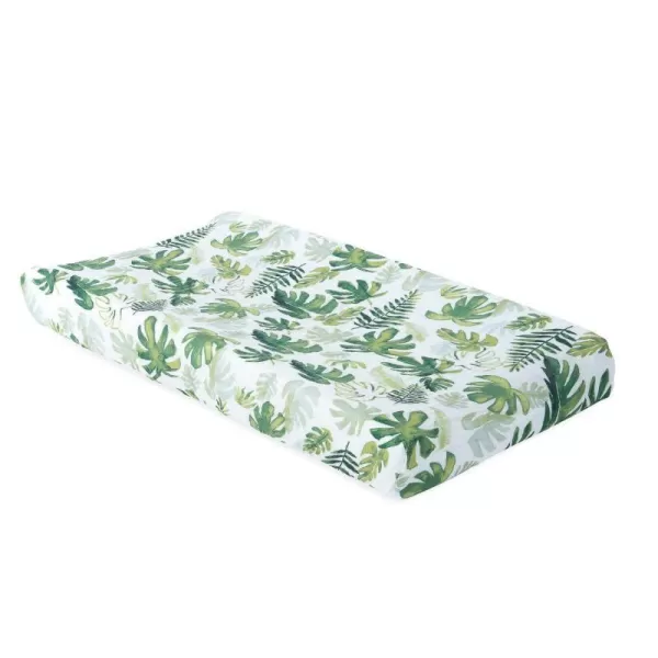 imageLittle Unicorn  Tropical Leaf Changing Pad Cover  100 Cotton Muslin  Super Soft  Baby Diaper Changing  Machine Washable  16 x 32Tropical Leaf