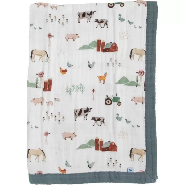 imageLittle Unicorn  Watercolor Roses Cotton Muslin Quilt Blanket  100 Cotton  Super Soft  Babies and Toddlers  Large 47 x 47  Machine Washable30x40 Farmyard
