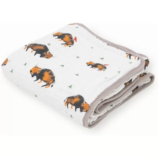 imageLittle Unicorn  Watercolor Roses Cotton Muslin Quilt Blanket  100 Cotton  Super Soft  Babies and Toddlers  Large 47 x 47  Machine Washable47x47 Bison