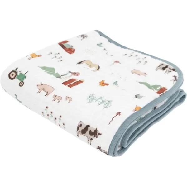 imageLittle Unicorn  Watercolor Roses Cotton Muslin Quilt Blanket  100 Cotton  Super Soft  Babies and Toddlers  Large 47 x 47  Machine Washable47x47 Farmyard