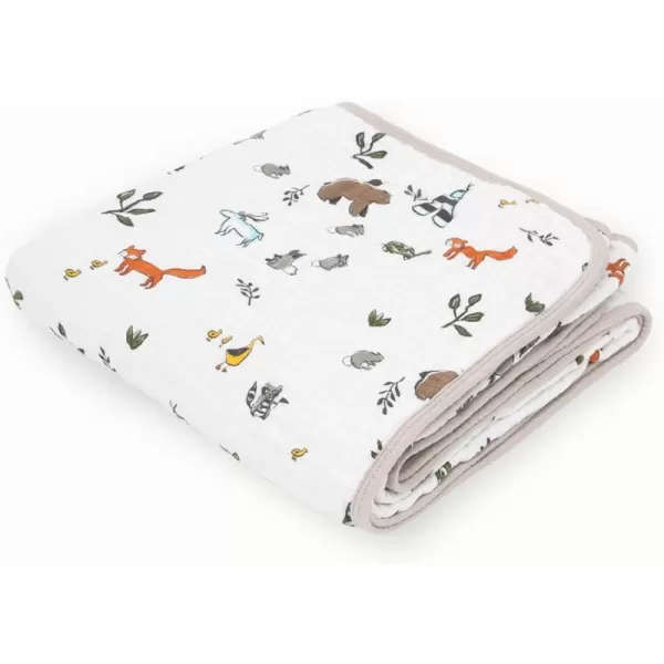imageLittle Unicorn  Watercolor Roses Cotton Muslin Quilt Blanket  100 Cotton  Super Soft  Babies and Toddlers  Large 47 x 47  Machine Washable47x47 Forest Friends