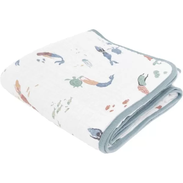 imageLittle Unicorn  Watercolor Roses Cotton Muslin Quilt Blanket  100 Cotton  Super Soft  Babies and Toddlers  Large 47 x 47  Machine Washable47x47 Mermaids