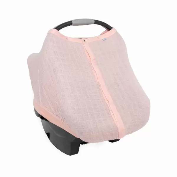 imageLittle Unicorn 100 Cotton Muslin Car Seat Canopy  Super Soft Lightweight Cover with Window  Breathable  Magnetic Closure  Baby and Infant  Machine Washable  Shower Gift  Dino FriendsRose Petal