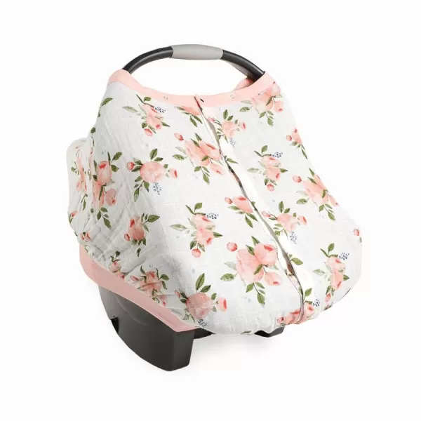 imageLittle Unicorn 100 Cotton Muslin Car Seat Canopy  Super Soft Lightweight Cover with Window  Breathable  Magnetic Closure  Baby and Infant  Machine Washable  Shower Gift  Dino FriendsWatercolor Roses
