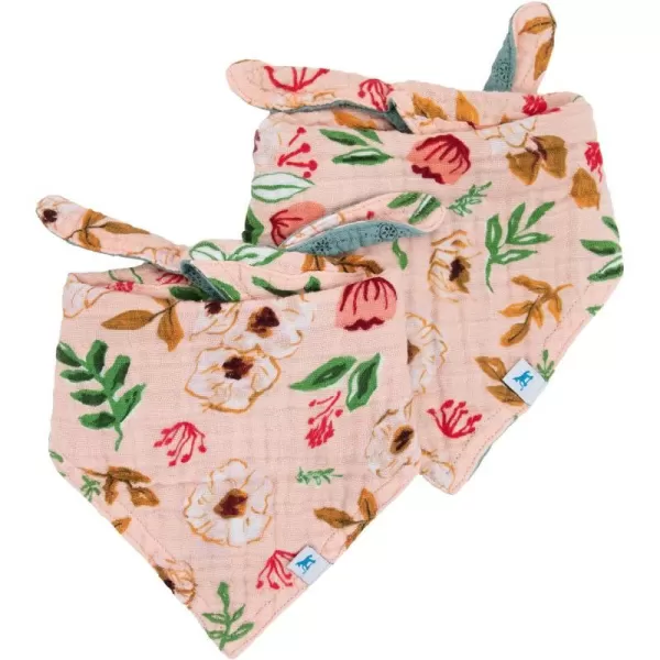 imageLittle Unicorn Cotton Muslin Reversible Bandana Bib 2 PackVintage Floral