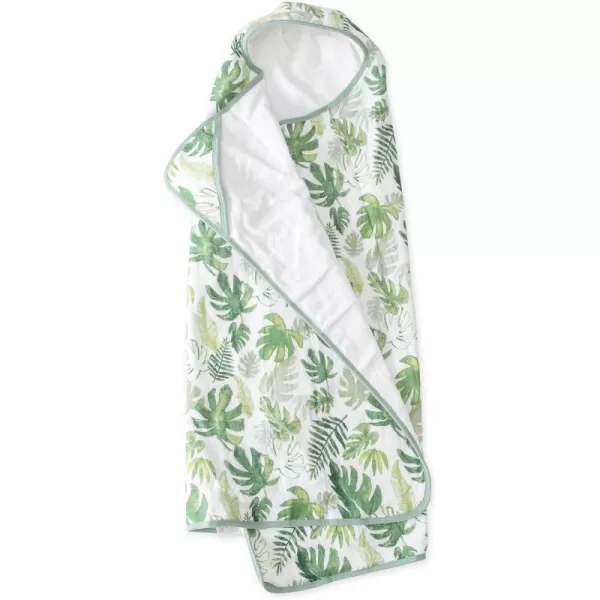 imageLittle Unicorn Large Cotton Hooded Towel  100 Cotton  42 Tall x 47 Wide  Printed Pockets  Absorbent amp Plush Feel  for 25 Year Olds  Machine Washable  Playful Designs  Unisex Grey StripeTropical Leaf