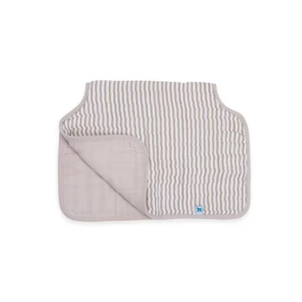 imageLittle Unicorn Single Cotton Muslin Burp Cloths  100 Cotton  MultiLayer  Ultra Absorbent amp Soft  Ergonomic Design  Burping Newborn Baby  Reversible  Large 21x14Grey Stripe Single