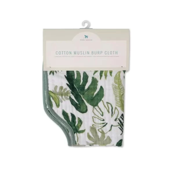 imageLittle Unicorn Single Cotton Muslin Burp Cloths  100 Cotton  MultiLayer  Ultra Absorbent amp Soft  Ergonomic Design  Burping Newborn Baby  Reversible  Large 21x14Tropical Leaf Single
