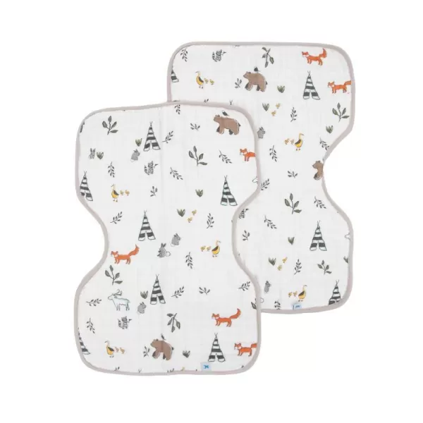 imageLittle Unicorn Single Cotton Muslin Burp Cloths  100 Cotton  MultiLayer  Ultra Absorbent amp Soft  Ergonomic Design  Burping Newborn Baby  Reversible  Large 21x14Forest Friends 2 Pack