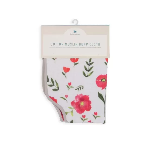 imageLittle Unicorn Single Cotton Muslin Burp Cloths  100 Cotton  MultiLayer  Ultra Absorbent amp Soft  Ergonomic Design  Burping Newborn Baby  Reversible  Large 21x14Summer Poppy Single