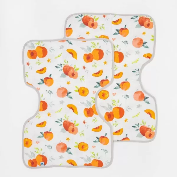imageLittle Unicorn Single Cotton Muslin Burp Cloths  100 Cotton  MultiLayer  Ultra Absorbent amp Soft  Ergonomic Design  Burping Newborn Baby  Reversible  Large 21x14Georgia Peach 2 Pack