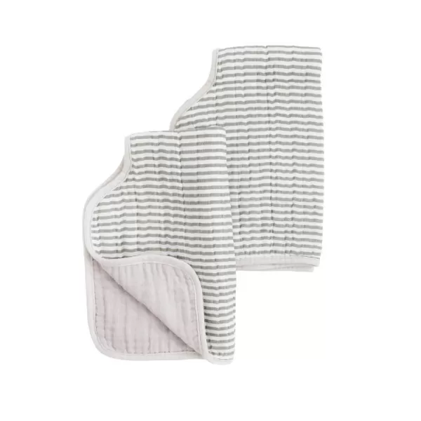 imageLittle Unicorn Single Cotton Muslin Burp Cloths  100 Cotton  MultiLayer  Ultra Absorbent amp Soft  Ergonomic Design  Burping Newborn Baby  Reversible  Large 21x14Grey Stripe 2 Pack