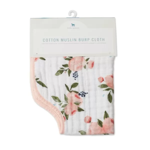 imageLittle Unicorn Single Cotton Muslin Burp Cloths  100 Cotton  MultiLayer  Ultra Absorbent amp Soft  Ergonomic Design  Burping Newborn Baby  Reversible  Large 21x14Watercolor Roses Single