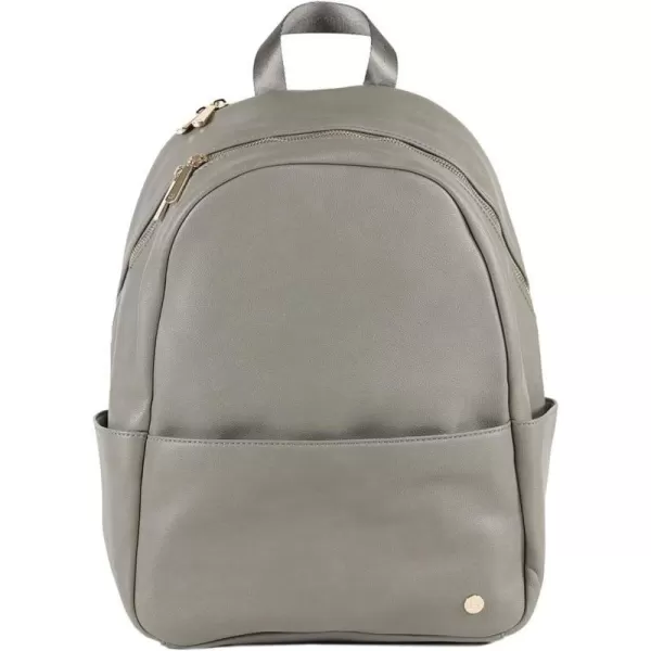 imageLittle Unicorn Skyline Backpack  Diaper Work Travel Bag with Changing Pad  Premium Vegan Leather  Lightweight amp Durable Design  5 Interior Pockets  Easily Wipes Clean Grey UmberGrey Umber