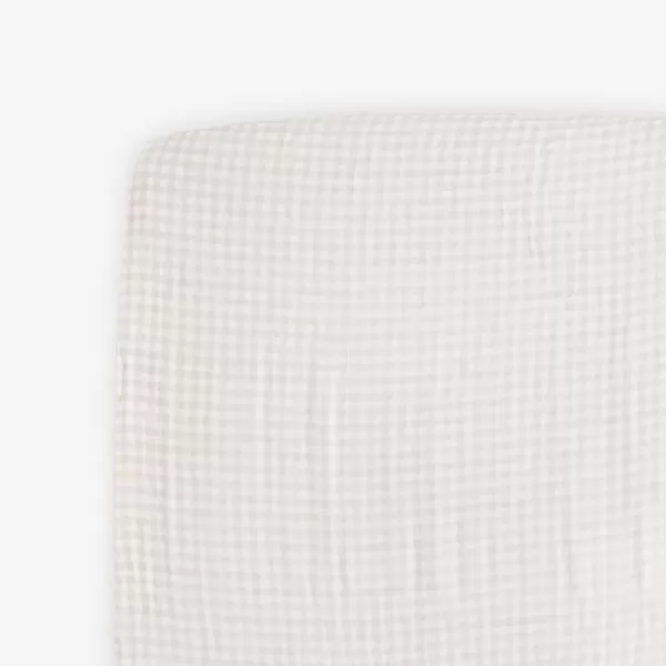 imageLittle Unicorn Taupe Cross Fitted Crib Sheet  100 Cotton Muslin  Super Soft  Sized for Standard Baby Crib amp Toddler Mattress  Machine Washable  52 x 28 x 9Tan Gingham