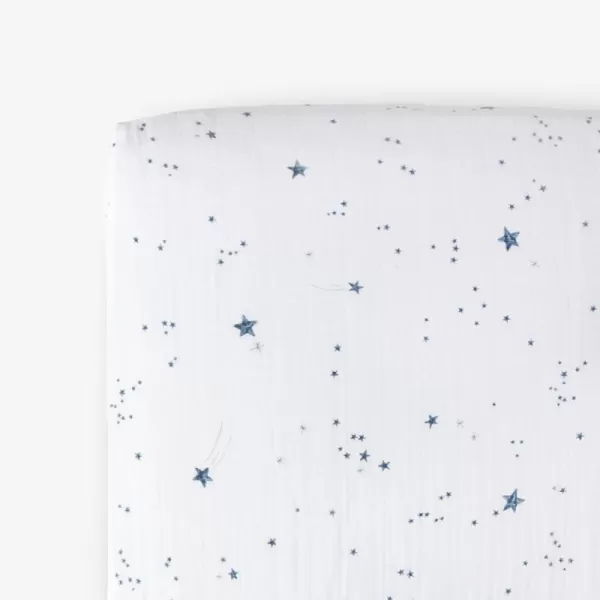 imageLittle Unicorn Taupe Cross Fitted Crib Sheet  100 Cotton Muslin  Super Soft  Sized for Standard Baby Crib amp Toddler Mattress  Machine Washable  52 x 28 x 9Shooting Stars