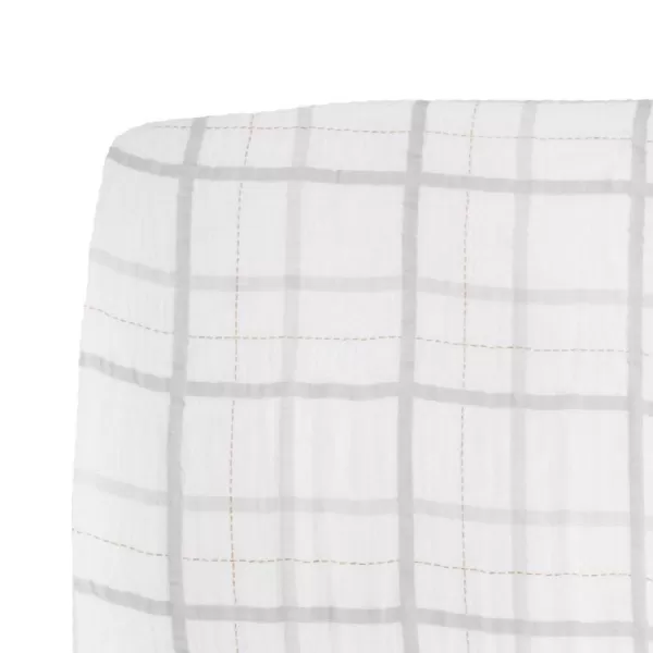 imageLittle Unicorn Taupe Cross Fitted Crib Sheet  100 Cotton Muslin  Super Soft  Sized for Standard Baby Crib amp Toddler Mattress  Machine Washable  52 x 28 x 9Grey Plaid