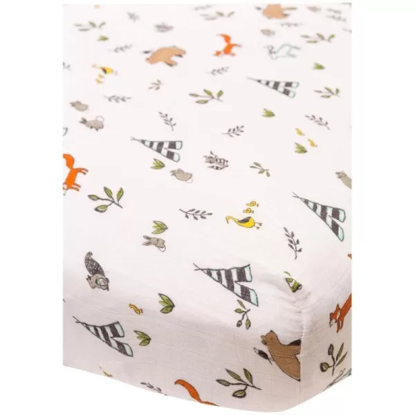 imageLittle Unicorn Taupe Cross Fitted Crib Sheet  100 Cotton Muslin  Super Soft  Sized for Standard Baby Crib amp Toddler Mattress  Machine Washable  52 x 28 x 9Forest Friends