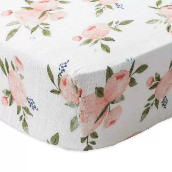imageLittle Unicorn Taupe Cross Fitted Crib Sheet  100 Cotton Muslin  Super Soft  Sized for Standard Baby Crib amp Toddler Mattress  Machine Washable  52 x 28 x 9Watercolor Roses