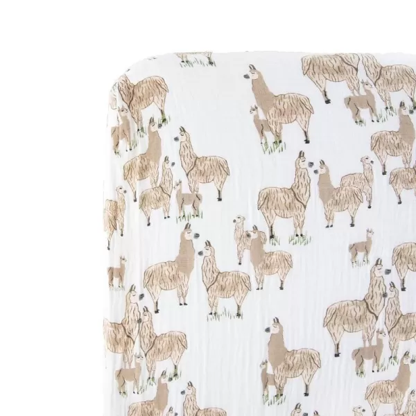 imageLittle Unicorn Taupe Cross Fitted Crib Sheet  100 Cotton Muslin  Super Soft  Sized for Standard Baby Crib amp Toddler Mattress  Machine Washable  52 x 28 x 9Llama Llama