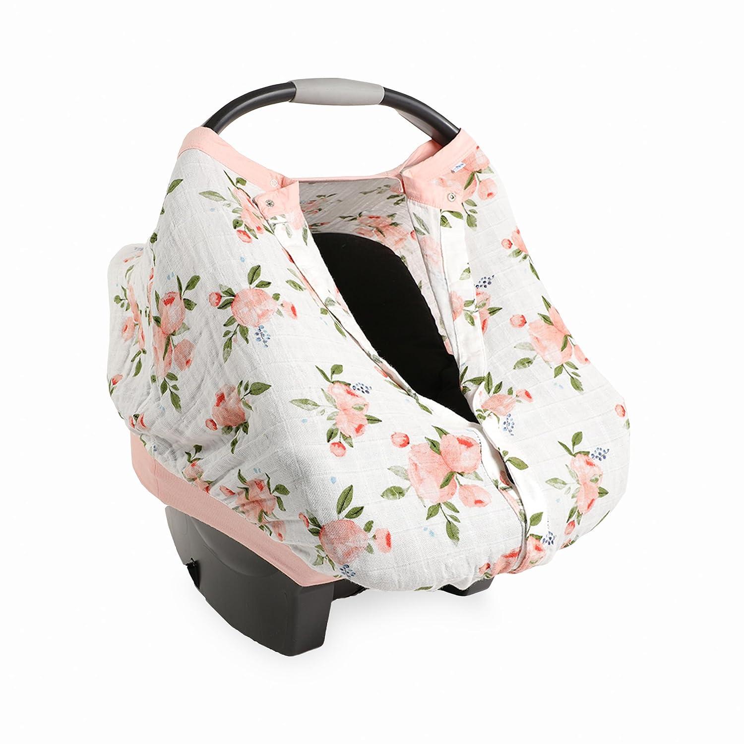 imageLittle Unicorn Breathable Car Seat Canopy  Magnetic Closure Cover ampamp Universal Fit  Protection ampamp Privacy for Baby Adobe CheckerWatercolor Roses