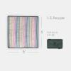 imageLittle Unicorn 5x7 Outdoor Family Picnic ampamp Beach Blanket  Durable ampamp WaterResistant Fabric  Compact Fold ampamp Easily Wipes Clean  Zipper Pocket Sun BakedChroma Rugby Stripe