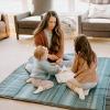 imageLittle Unicorn 5x7 Outdoor Family Picnic ampamp Beach Blanket  Durable ampamp WaterResistant Fabric  Compact Fold ampamp Easily Wipes Clean  Zipper Pocket Sun BakedShoreline Stripe