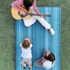 imageLittle Unicorn 5x7 Outdoor Family Picnic ampamp Beach Blanket  Durable ampamp WaterResistant Fabric  Compact Fold ampamp Easily Wipes Clean  Zipper Pocket Sun BakedShoreline Stripe