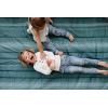 imageLittle Unicorn 5x7 Outdoor Family Picnic ampamp Beach Blanket  Durable ampamp WaterResistant Fabric  Compact Fold ampamp Easily Wipes Clean  Zipper Pocket Sun BakedShoreline Stripe