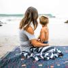 imageLittle Unicorn 5x7 Outdoor Family Picnic ampamp Beach Blanket  Durable ampamp WaterResistant Fabric  Compact Fold ampamp Easily Wipes Clean  Zipper Pocket Sun BakedMidnight Poppy