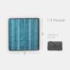 imageLittle Unicorn 5x7 Outdoor Family Picnic ampamp Beach Blanket  Durable ampamp WaterResistant Fabric  Compact Fold ampamp Easily Wipes Clean  Zipper Pocket Sun BakedShoreline Stripe