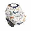 imageLittle Unicorn Breathable Car Seat Canopy  Magnetic Closure Cover ampamp Universal Fit  Protection ampamp Privacy for Baby Adobe CheckerDino Friends