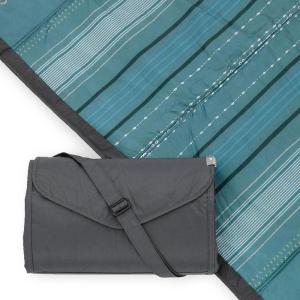 imageLittle Unicorn 5x7 Outdoor Family Picnic ampamp Beach Blanket  Durable ampamp WaterResistant Fabric  Compact Fold ampamp Easily Wipes Clean  Zipper Pocket Sun BakedShoreline Stripe