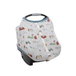 imageLittle Unicorn Breathable Car Seat Canopy  Magnetic Closure Cover ampamp Universal Fit  Protection ampamp Privacy for Baby Adobe CheckerFarmyard