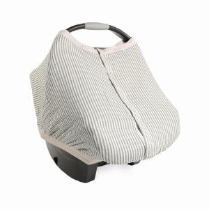 imageLittle Unicorn Breathable Car Seat Canopy  Magnetic Closure Cover ampamp Universal Fit  Protection ampamp Privacy for Baby Adobe CheckerGrey Stripe