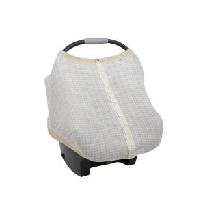 imageLittle Unicorn Breathable Car Seat Canopy  Magnetic Closure Cover ampamp Universal Fit  Protection ampamp Privacy for Baby Adobe CheckerTan Gingham