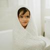 imageLittle Unicorn Premium Hooded Bath Towel Absorbent Cotton ampamp Terry Blend  Larger Size 16 Years SharkGrey Stripe