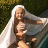 imageLittle Unicorn Premium Hooded Bath Towel Absorbent Cotton ampamp Terry Blend  Larger Size 16 Years SharkTan Gingham