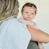 imageLittle Unicorn UltraAbsorbent Premium Burp Cloth  Soft on Babys Skin  Larger Size  Ergonomic Design FernGrey Stripe