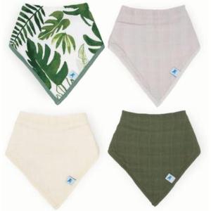 imageLittle Unicorn Cotton Muslin with Fleece Bandana BibTropical Leaf