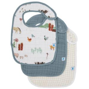 imageLittle Unicorn Premium Classic Bib 3 pack  Adjustable as baby grows  Soft fabric on skin  Great for first time eaters Forest Friends 2Farmyard