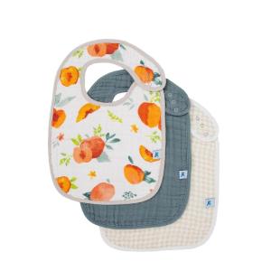 imageLittle Unicorn Premium Classic Bib 3 pack  Adjustable as baby grows  Soft fabric on skin  Great for first time eaters Forest Friends 2Georgia Peach