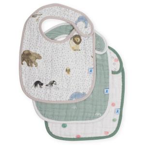 imageLittle Unicorn Premium Classic Bib 3 pack  Adjustable as baby grows  Soft fabric on skin  Great for first time eaters Forest Friends 2Party Animals