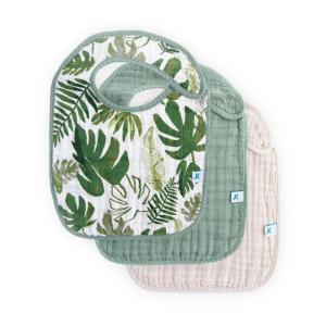 imageLittle Unicorn Premium Classic Bib 3 pack  Adjustable as baby grows  Soft fabric on skin  Great for first time eaters Forest Friends 2Tropical Leaf