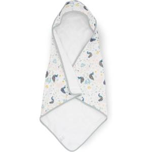 imageLittle Unicorn Premium Infant Hooded Bath Towel Soft ampamp Absorbent Cotton ampamp Terry Fabric for Newborns Dino FriendsPeacock