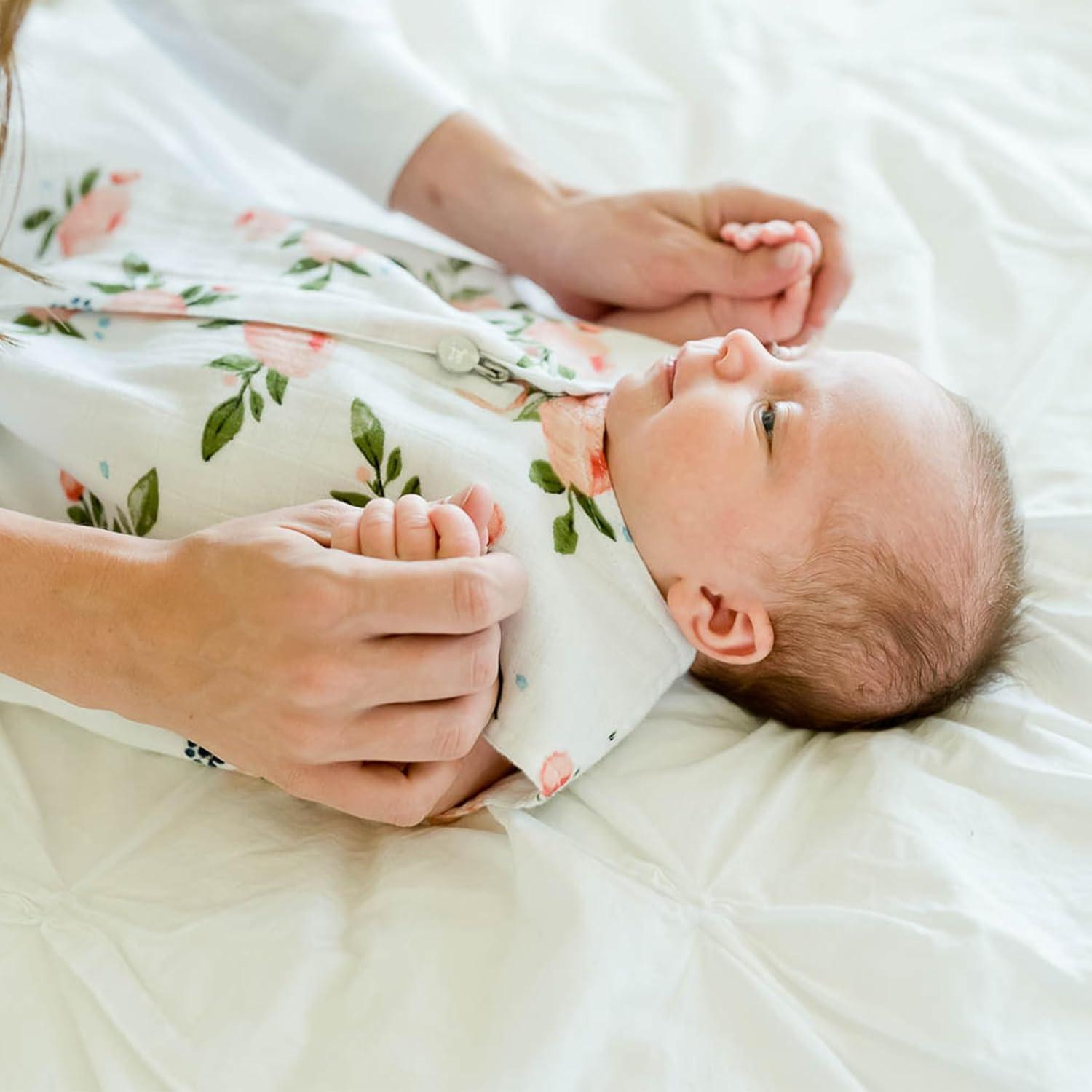 imageLittle Unicorn 06 Month Premium Muslin Sleep Sack 11 TOG  Soft ampamp Breathable Muslin Cotton for safer sleep  2 way zipper Taupe CrossWatercolor Roses