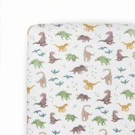 imageLittle Unicorn Premium Stretch Knit Crib Sheet Super Soft with Optimal Stretch Dino PalsDino Pals