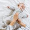 imageLittle Unicorn 06 Month Premium Muslin Sleep Sack 11 TOG  Soft ampamp Breathable Muslin Cotton for safer sleep  2 way zipper Taupe CrossGrey Stripes