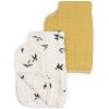 imageLittle Unicorn 100 Certified Natural Organic Cotton Burp Cloth 2 Pack  UltraAbsorbent ampamp Soft Muslin Fabric  Larger Size ampamp Ergonomic Design Floral Field  DriftwoodSwallows  Wheat