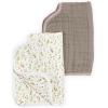imageLittle Unicorn 100 Certified Natural Organic Cotton Burp Cloth 2 Pack  UltraAbsorbent ampamp Soft Muslin Fabric  Larger Size ampamp Ergonomic Design Floral Field  DriftwoodFloral Field  Driftwood